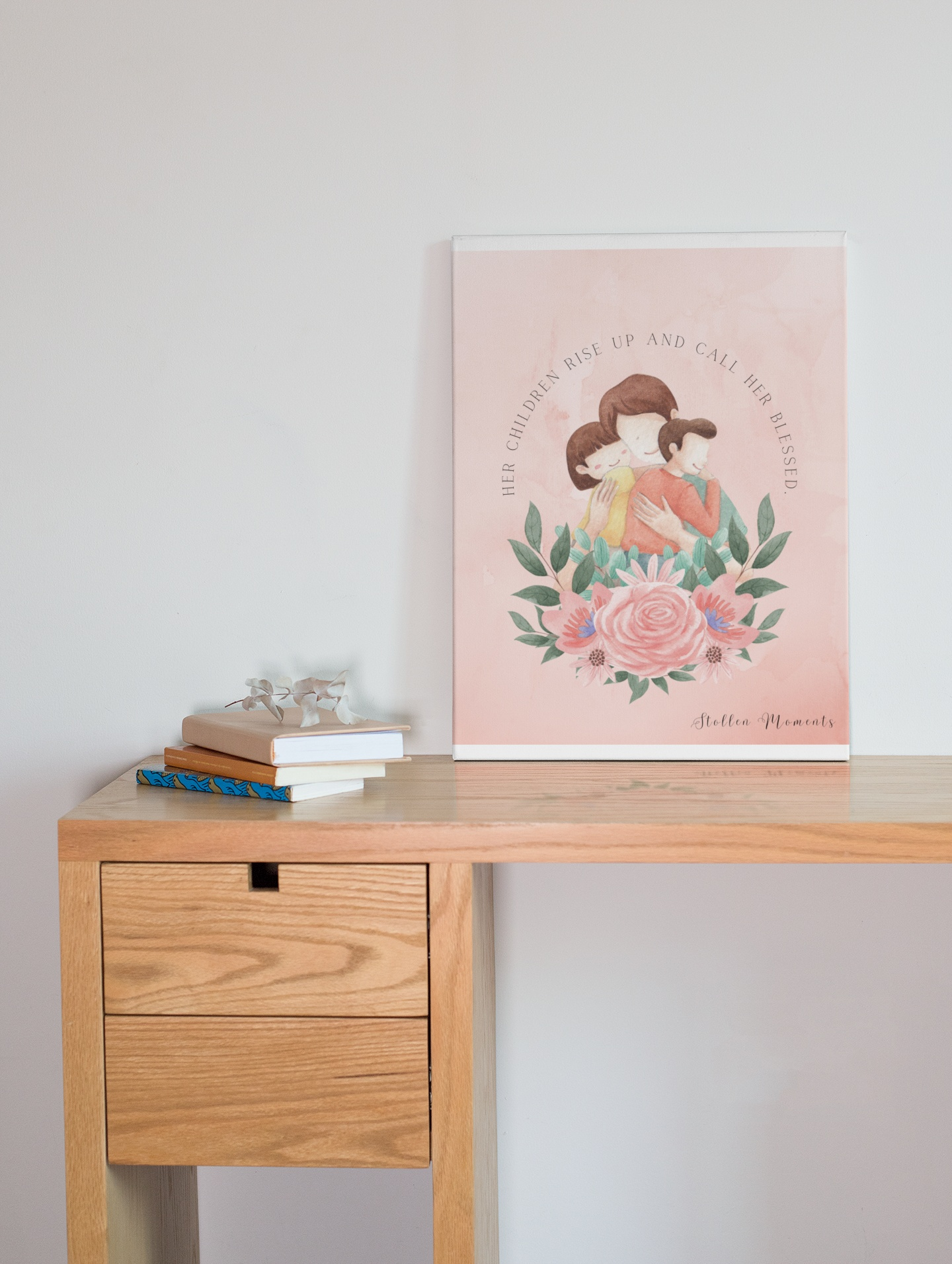 Watercolor Flowers Print - Her Children Call Her Blessed Stollen Moments