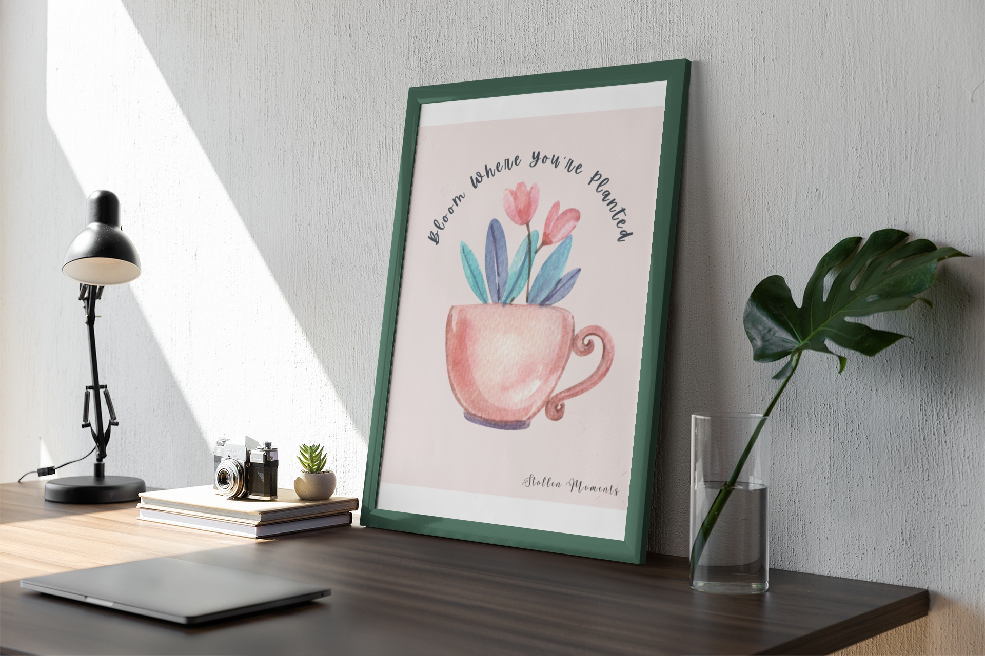 Watercolor Print Bloom Where You're Planted Floral Print Stollen Moments