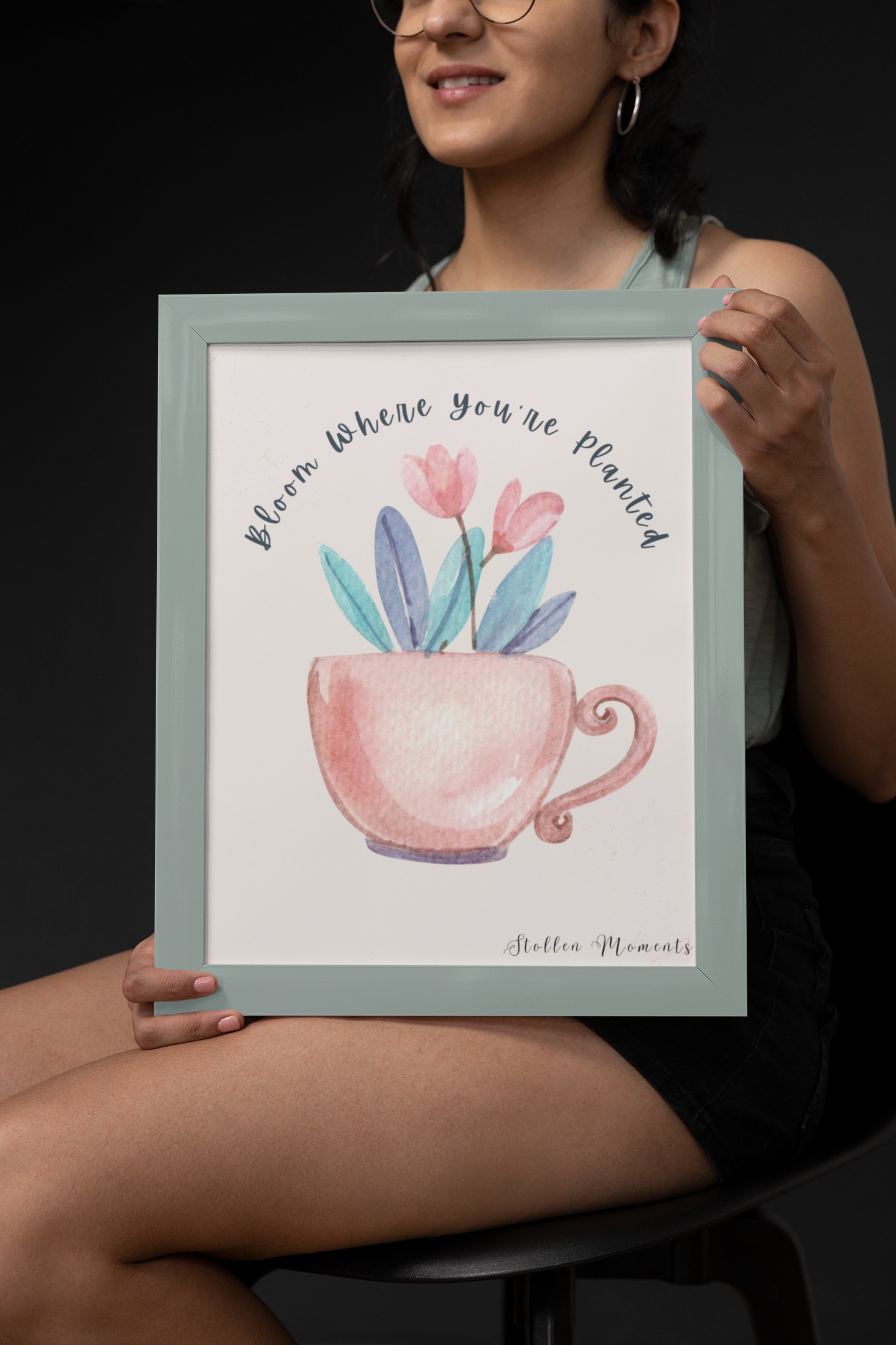 Watercolor Print Bloom Where You're Planted Floral Print Stollen Moments